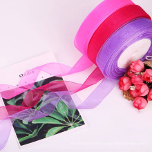 2cm(3/4") Solid Color Sheer Customized Satin Organza RibbonS For Hats Gifts Decoration
